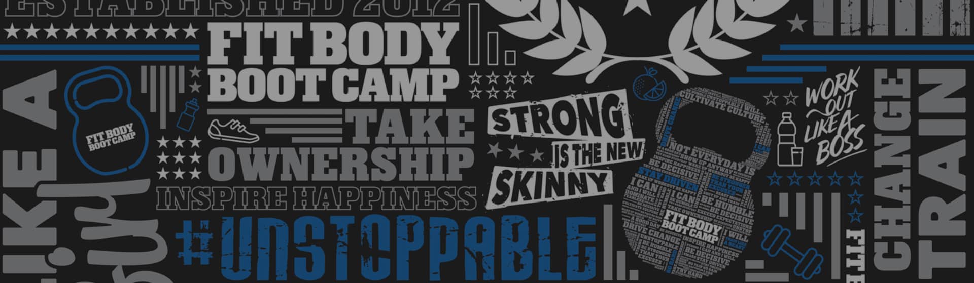 Graphics in the Pelham Fit Body Boot Camp Gym